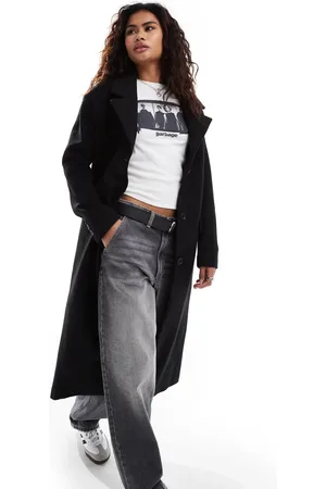 Glamorous – Eleganter Oversize-Mantel in mit Fischgrätenmuster