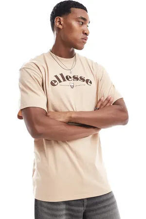 Ellesse – Frank – T-Shirt in Beige mit Logo auf der Brust