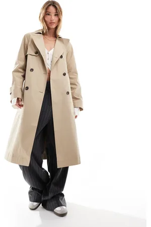 New Look – Trenchcoat in Steinbeige