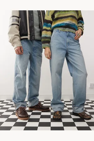 Reclaimed – Gerade geschnittene Western-Jeans in reinem Indigoblau, Kombiteil