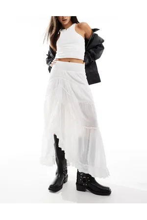 Cotton On Cotton On – Midirock mit asymmetrischem Saum und Spitzeneinsätzen