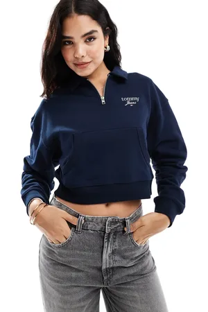 Tommy Hilfiger – Boxy Fit Sweatshirt in mit kurzem Reißverschluss
