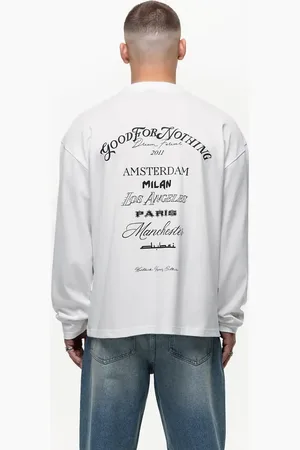 Good For Nothing – Langärmliges T-Shirt in gebrochenem mit Rückenaufdruck