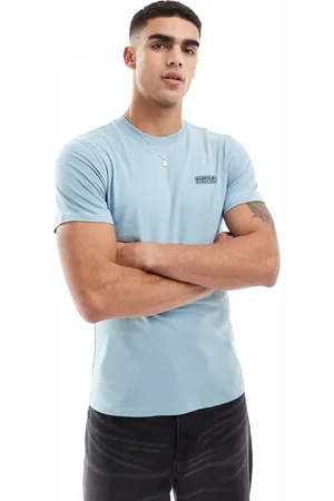 Barbour – T-Shirt in Betonblau mit kleinem Logo