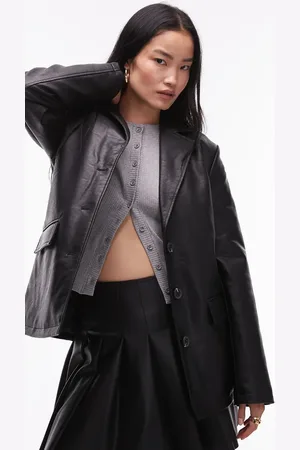 Topshop – Blazer aus Kunstleder in