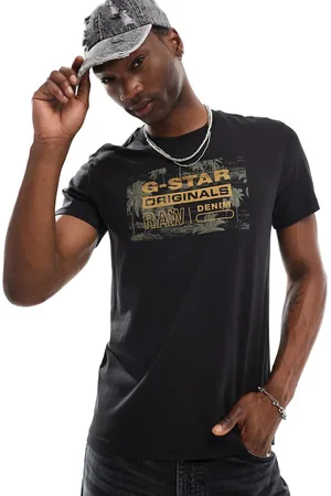 G-Star – Originals – T-Shirt in mit eingerahmtem Palmen-Logoprint