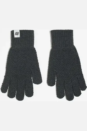 Reclaimed – Unisex-Handschuhe in Anthrazit mit Waffelstruktur, Kombiteil