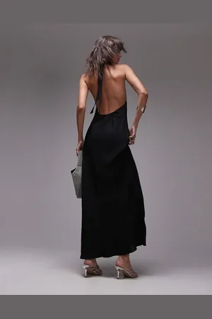 Topshop – Locker geschnittenes Maxikleid in mit Neckholder-Träger