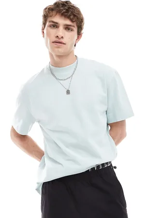 COLLUSION – Oversize-T-Shirt aus Pikee in Hellblau