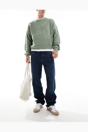 Weekday – Space – Jeans mit weitem, geradem Bein und gestreifter Waschung in