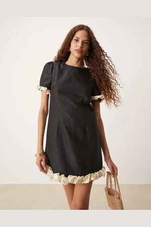Sister Jane – Minikleid in mit farblich abgesetztem Ballonsaum