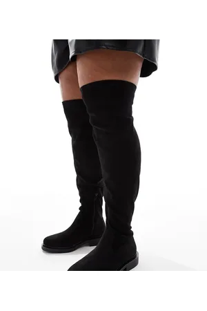 ASOS Curve – Kaylee – Flache, elegante Overknee-Stiefel in