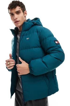 Tommy Hilfiger – Wasserabweisende Daunenjacke in Grünblau