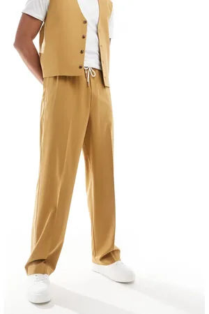 ASOS – Elegante, weit geschnittene Schlupfhose in Senfgelb, Kombiteil
