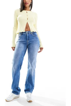 ONLY – Blush – Jeans mit geradem Schnitt in verwaschenem Mittelblau
