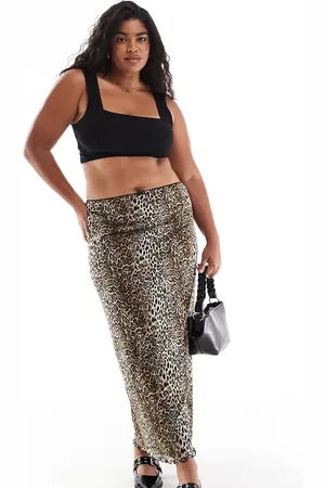 ASOS ASOS DESIGN Curve – Midirock aus Netzstoff mit Leopardenmuster