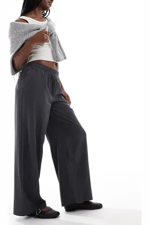 ONLY – Weit geschnittene Schlupfhose in Anthrazit