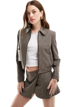 Miss Selfridge – Bomberjacke mit Fischgrätenmuster, Kombiteil