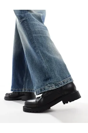JACK & JONES – Schnürstiefel aus Leder in mit dicker Sohle