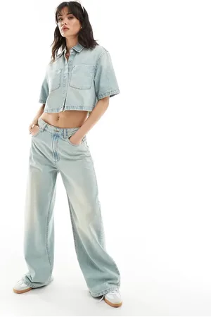 ASOS – Locker geschnittene Jeans in Vintage-Mittelblau mit weitem Bein, Kombiteil