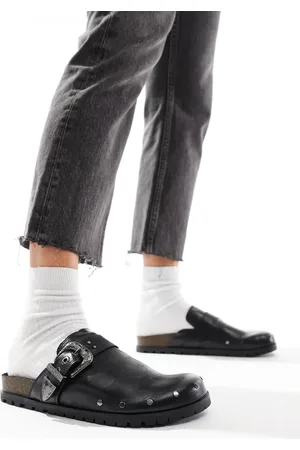 Stradivarius – Mules in mit Schnallen im Western-Stil