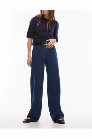 SELECTED Femme – Weite Jeans in Dunkelblau