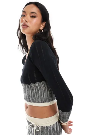 River Island – Strick-Oberteil in mit Zickzackmuster, Kombiteil