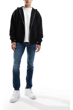 Only & Sons – Loom – Schmal geschnittene Jeans in mittelblauer Waschung