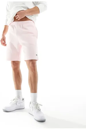 Lacoste – Jersey-Shorts in Hellrosa mit Logo