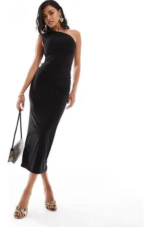 Kaiia – Exclusive – Anschmiegsames, figurbetontes Midaxi-Kleid in mit One-Shoulder-Träger und Tunnelzug-Detail