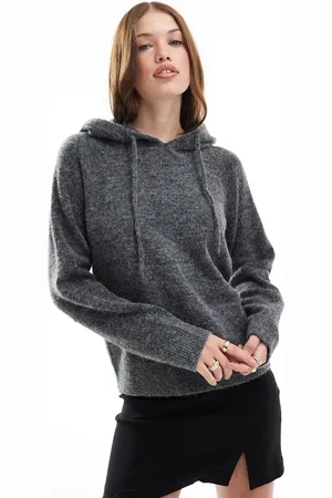 JJXX – Flauschiger Kapuzenpullover aus Strick in