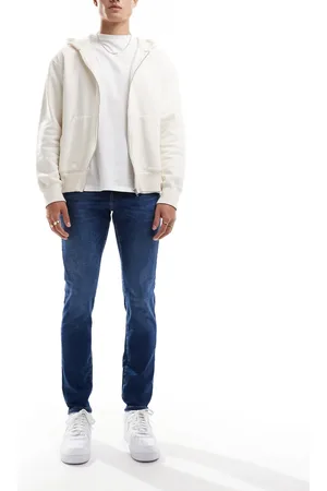 Only & Sons – Loom – Schmal geschnittene Jeans in verwaschenem Indigo-Blau