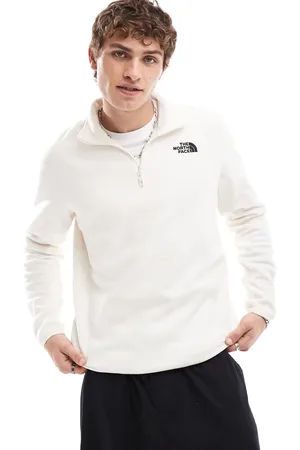 The North Face – Glacier – Fleece-Sweatshirt in gebrochenem mit kurzem Reißverschluss und Logo