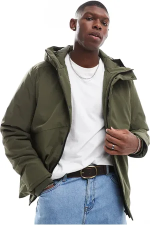 JACK & JONES – Funktionaler Parka in Khaki mit wattiertem Futter