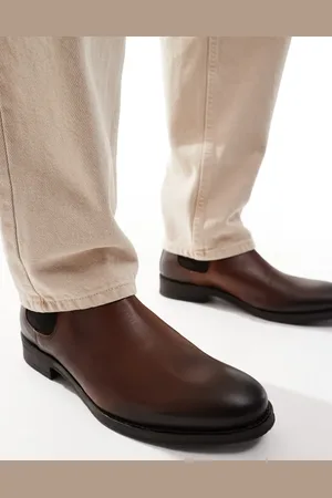 JACK & JONES – Chelsea-Stiefel aus braunem Leder