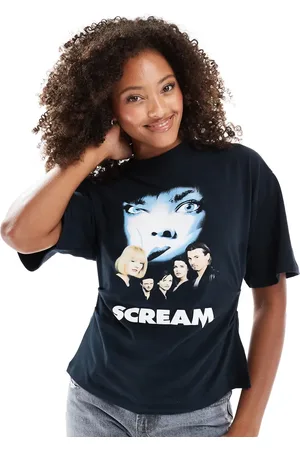 ASOS – T-Shirt in mit lizenziertem „Scream“-Print und Korsett-Taille