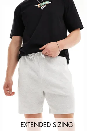 ASOS – Schmal geschnittene Shorts in meliertem Grau mit Waffelstruktur