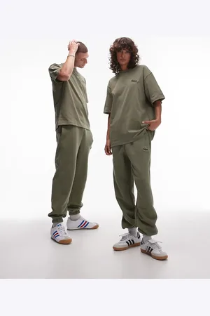 Lacoste – Jogginghose in Khaki mit Logo