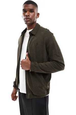 Ralph Lauren – Bayport – Jersey-Jacke in Olivgrün mit Prince of Wales-Karomuster und Markenlogo