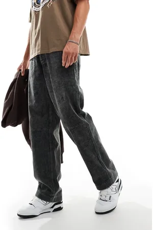 ASOS – Weite Cargohose aus Cord in verwaschenem