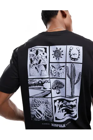 Only & Sons – Oversize-T-Shirt in mit Pflanzen-Rückenprint im Blockfarben-Design