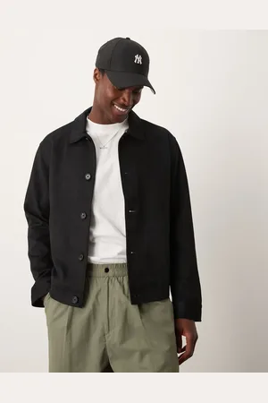 Abercrombie & Fitch – Elegante Jacke aus Wildlederimitat in mit Knopfleiste