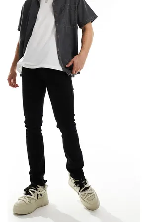 Lee – Luke – Schmal zulaufende Jeans in schwarzer Rinse-Waschung