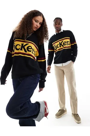 Kickers – Klassischer Unisex-Pullover aus Jacquard-Strick mit Bruststreifen mit Logo