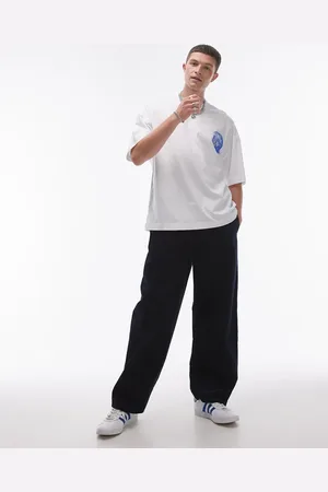 Topman – Cordhose mit weitem Bein in Marine