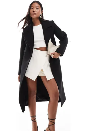 Forever New – Formeller Wickelmantel in Schwarz