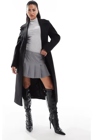 Forever New – Eleganter Wickelmantel in Schwarz