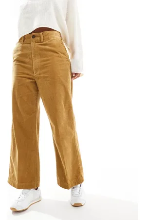 Ralph Lauren – Verkürzte Cordhose in Hellbraun mit weitem Schnitt