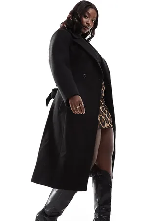 Forever New – Eleganter Wickelmantel in Schwarz