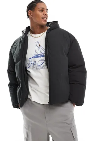 ASOS – Übergroße, schwarze Steppjacke